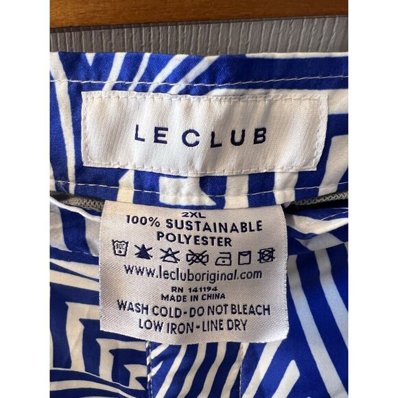 Le Club Men’s Wynn Long Multi Swim Trunks Size XXL Blue White Geometric Print - Picture 4 of 8
